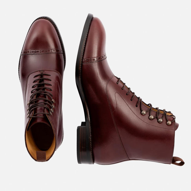 Elliot Balmoral Boot - Calfskin Leather - Bordeaux