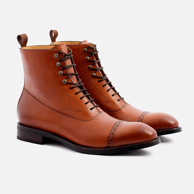 Elliot Balmoral Boot - Calfskin Leather - Tan