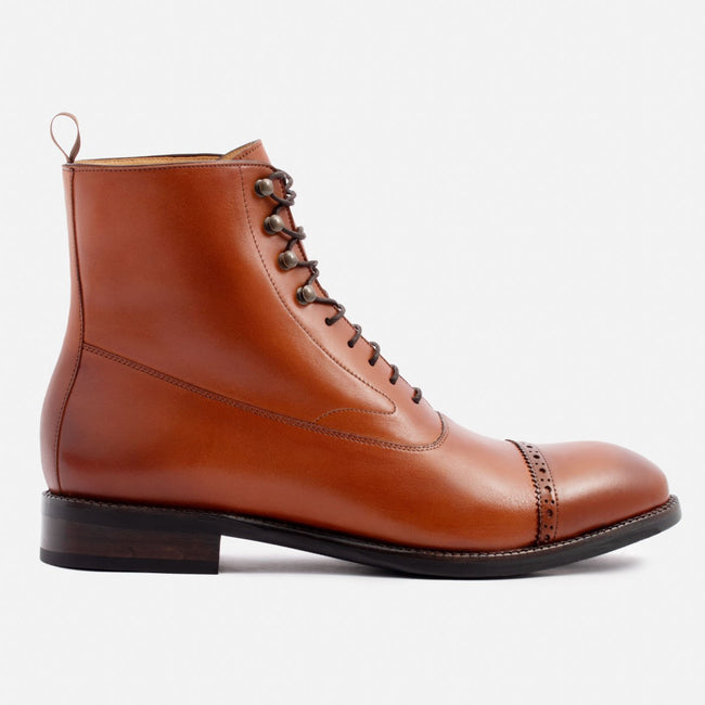 Elliot Balmoral Boot - Calfskin Leather - Tan