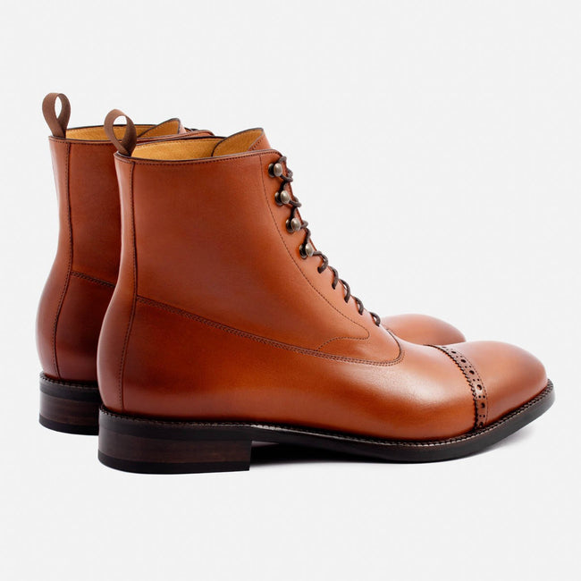 Elliot Balmoral Boot - Calfskin Leather - Tan