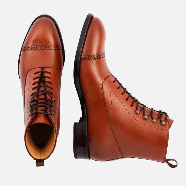 Elliot Balmoral Boot - Calfskin Leather - Tan