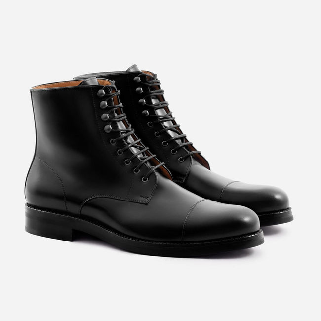 Lorenzo Cap-toe Boot - Calfskin Leather - Black