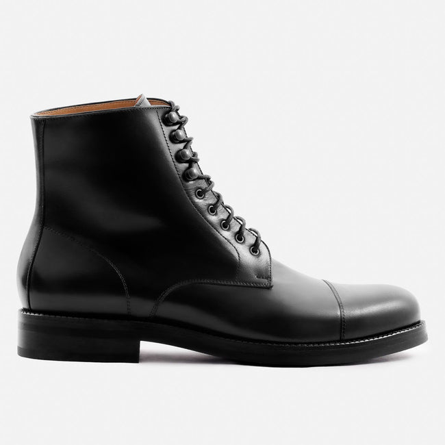 Lorenzo Cap-toe Boot - Calfskin Leather - Black