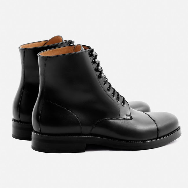 Lorenzo Cap-toe Boot - Calfskin Leather - Black