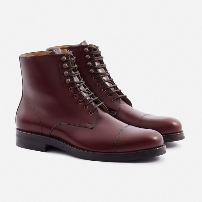 Lorenzo Cap-toe Boot - Calfskin Leather - Bordeaux