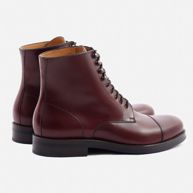 Lorenzo Cap-toe Boot - Calfskin Leather - Bordeaux
