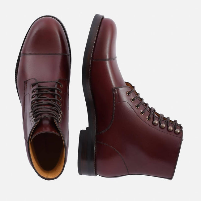 Lorenzo Cap-toe Boot - Calfskin Leather - Bordeaux
