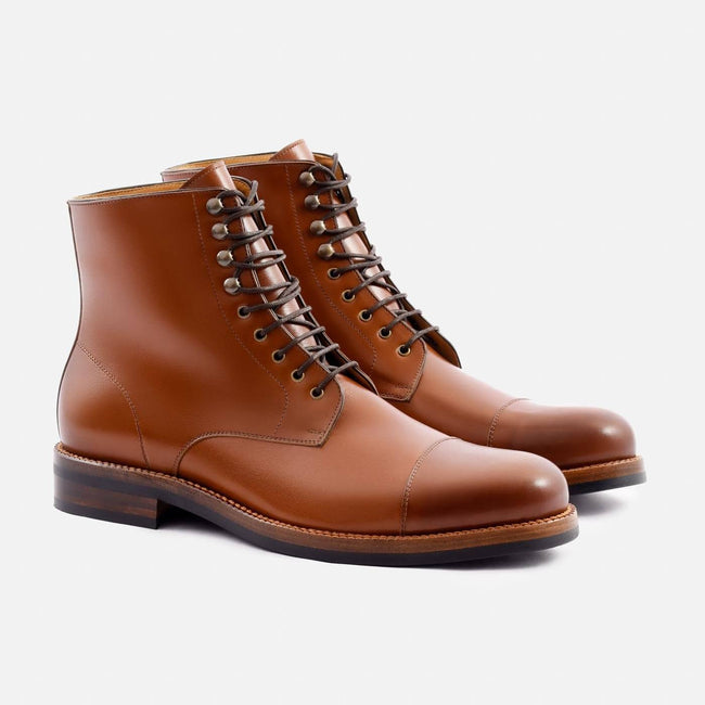 Lorenzo Cap-toe Boot - Calfskin Leather - Tan