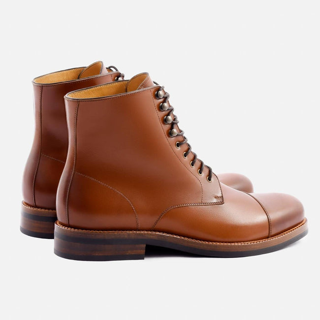 Lorenzo Cap-toe Boot - Calfskin Leather - Tan