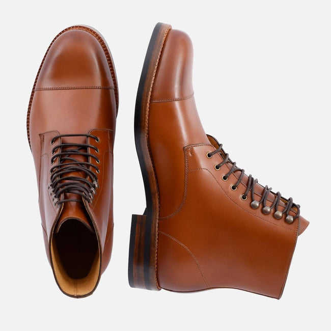 Lorenzo Cap-toe Boot - Calfskin Leather - Tan